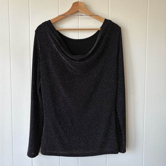 MICHAEL KORS Metallic Cowl-Back Top | Size Medium - Picture 8 of 9